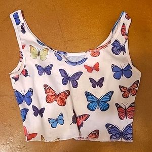 Butterfly crop tank top (small)